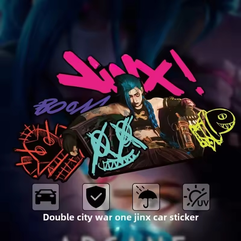 Car Accessories Website - Arcane Jinx Graffiti Reflective Car Sticker