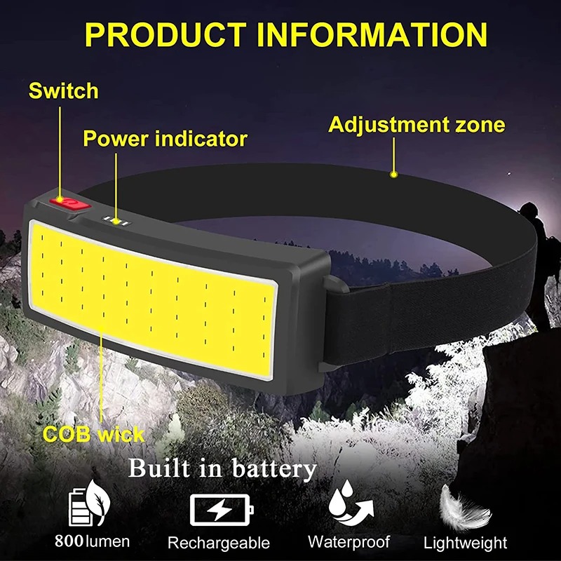 Powerful COB LED Headlamp 4 Li - Led Headlight Bulbs ulasan dan harga