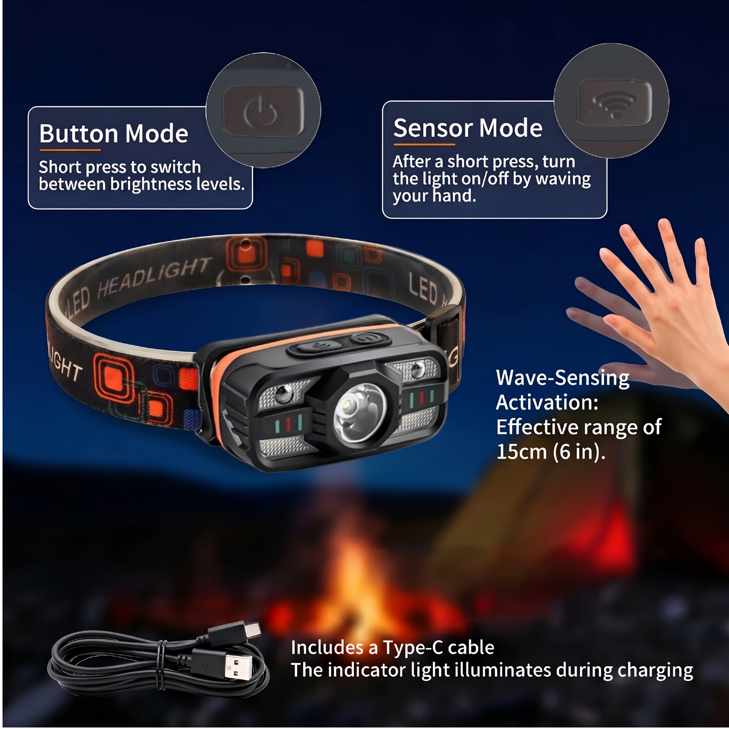 USB Rechargeable LED Headlamp  - Led Headlight Bulbs ulasan dan harga